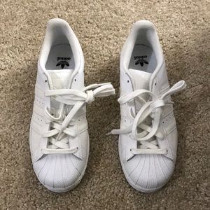 White Adidas Superstars